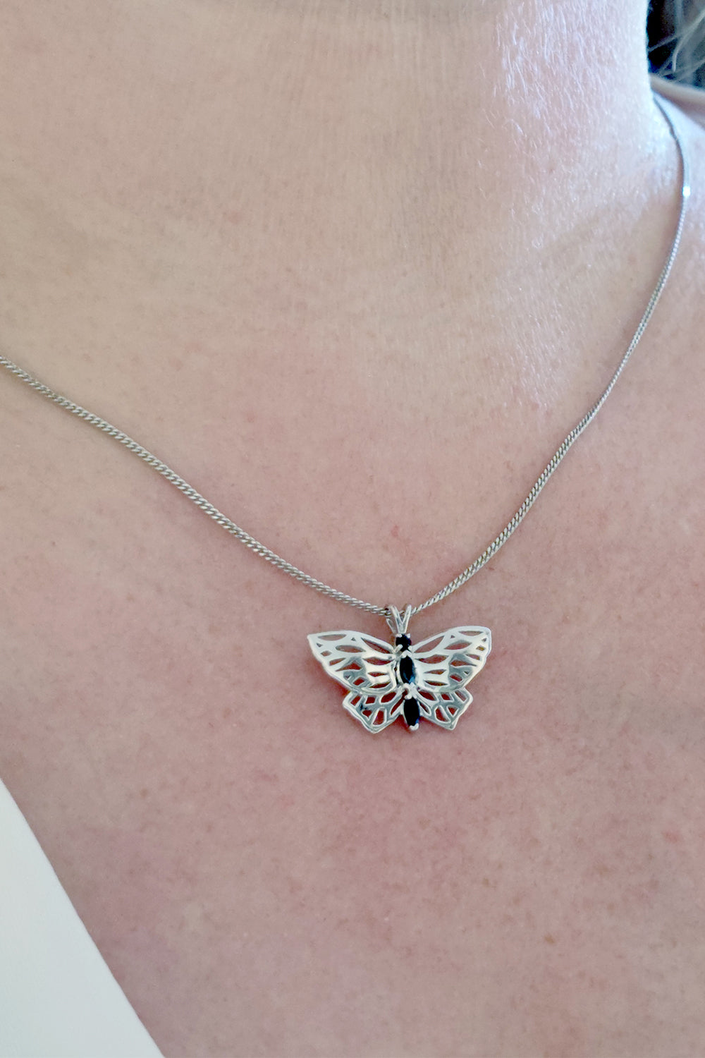 Gold butterfly necklace