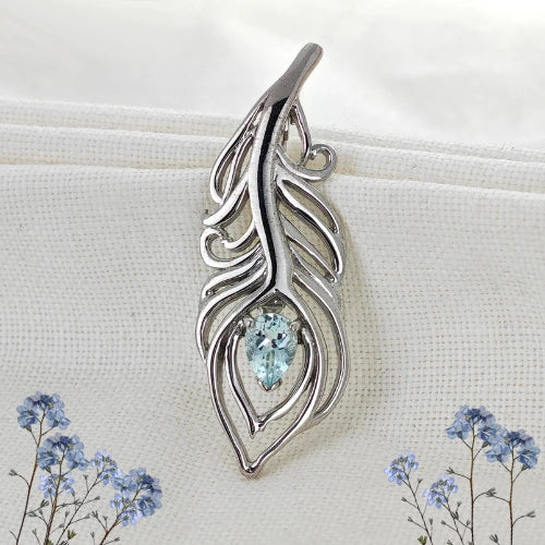 Aquamarine jewellery – brooch – designed in the UK