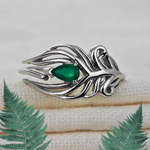 Green Onyx jewellery – rings – designed in the UK