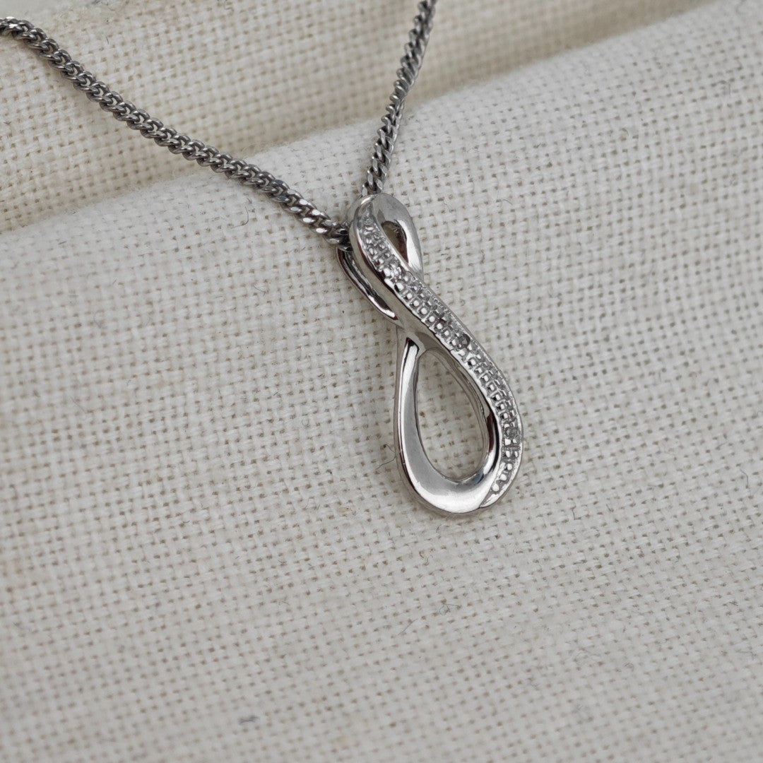 Silver Diamond Necklace Eternal Loop
