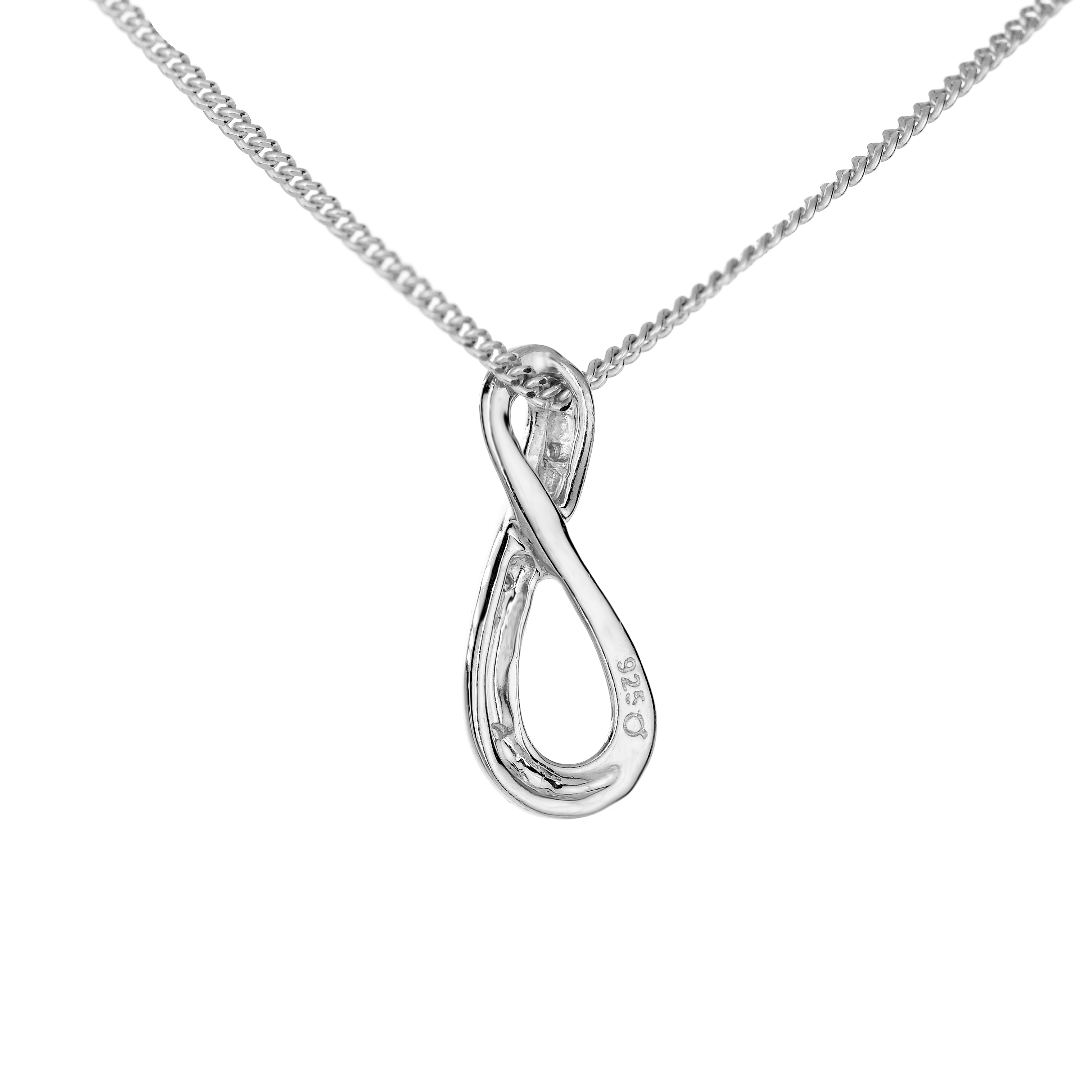 Silver Diamond Necklace Eternal Loop