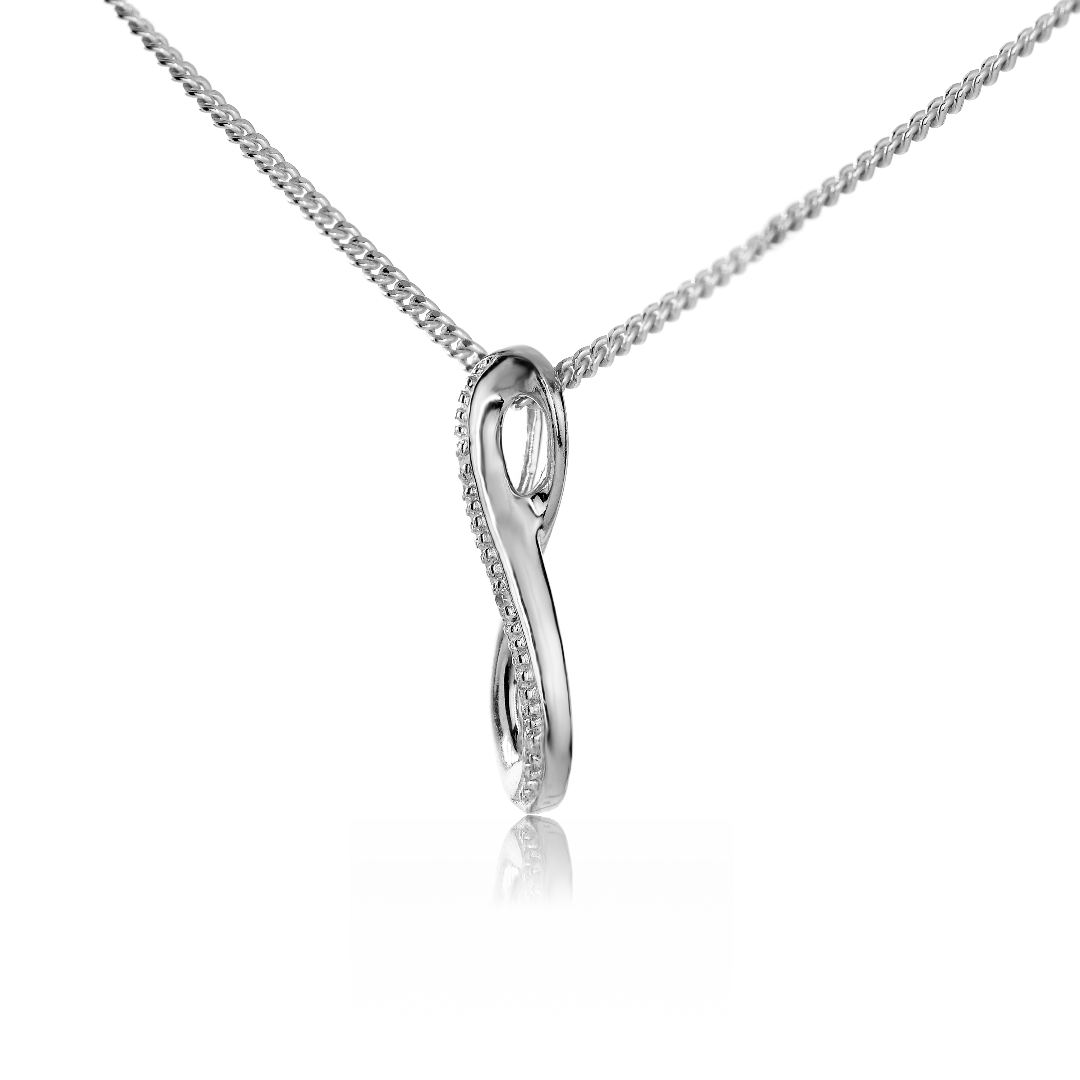 Silver Diamond Necklace Eternal Loop