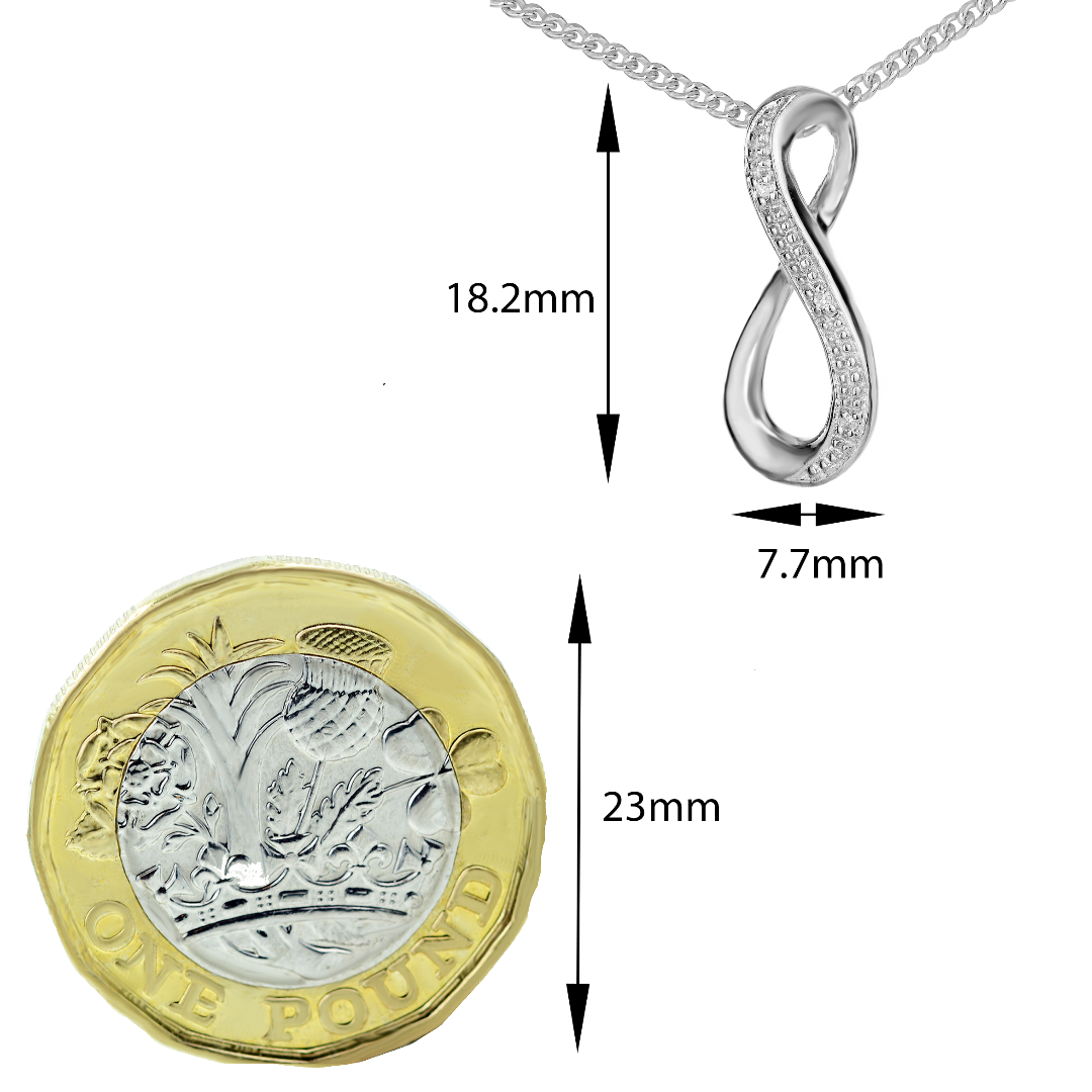 Silver Diamond Necklace Eternal Loop