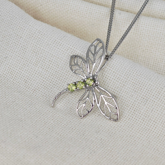 peridot silver necklace image 2