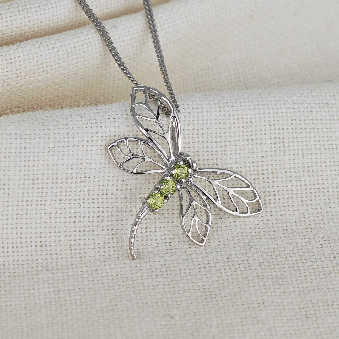 peridot silver necklace image 5