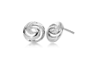 Diamond Necklace Earring Set Swirl Silver 18'' Chain April Birthstone
