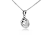 Diamond Necklace Earring Set Swirl Silver 18'' Chain April Birthstone