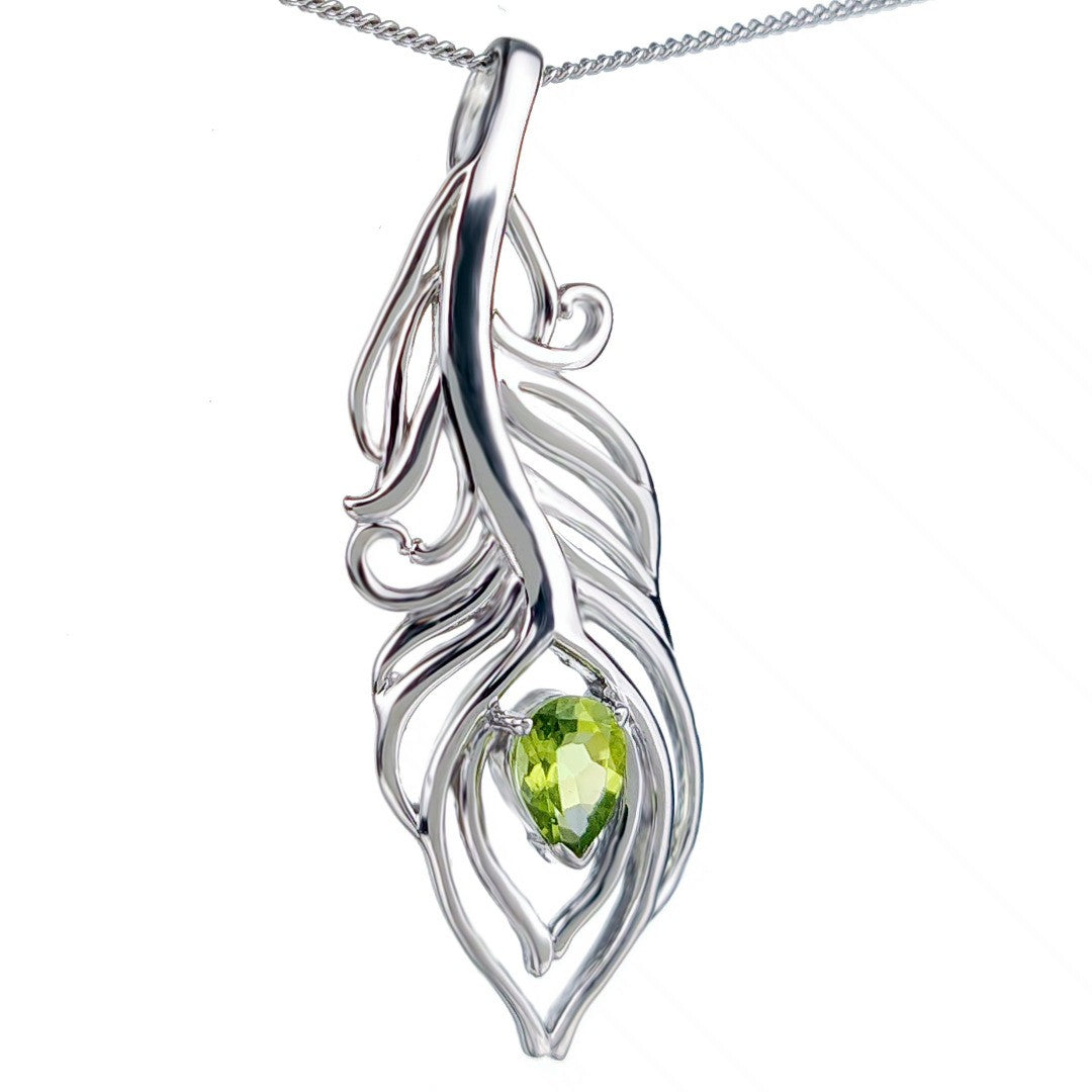 peridot silver pendant necklace image 4