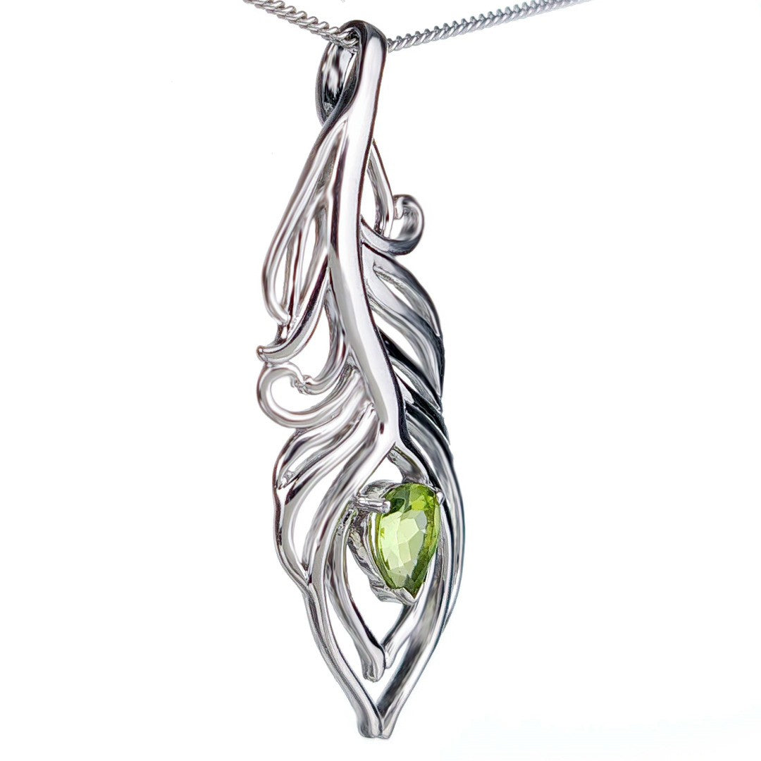 peridot silver pendant necklace image 7