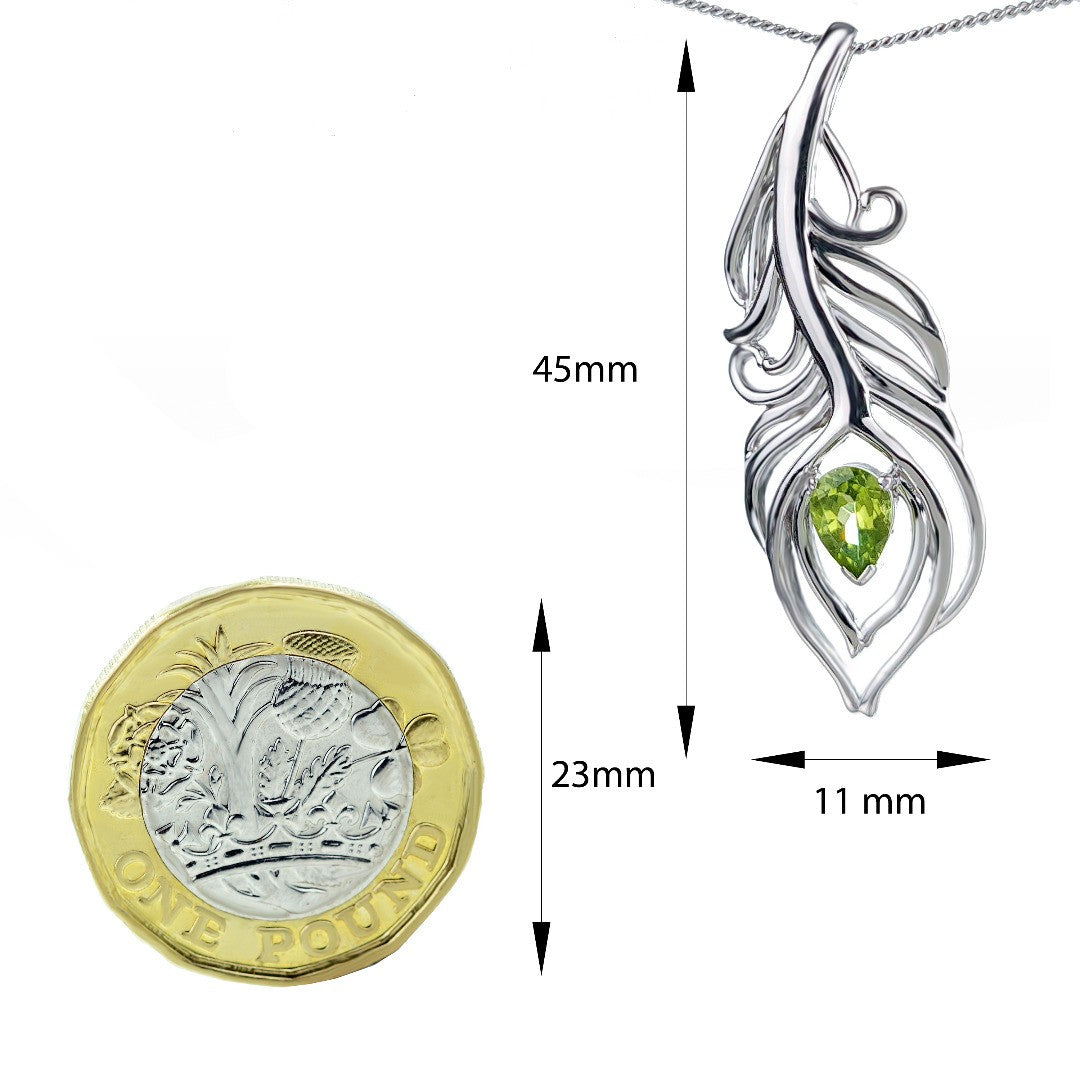 peridot silver pendant necklace image 3