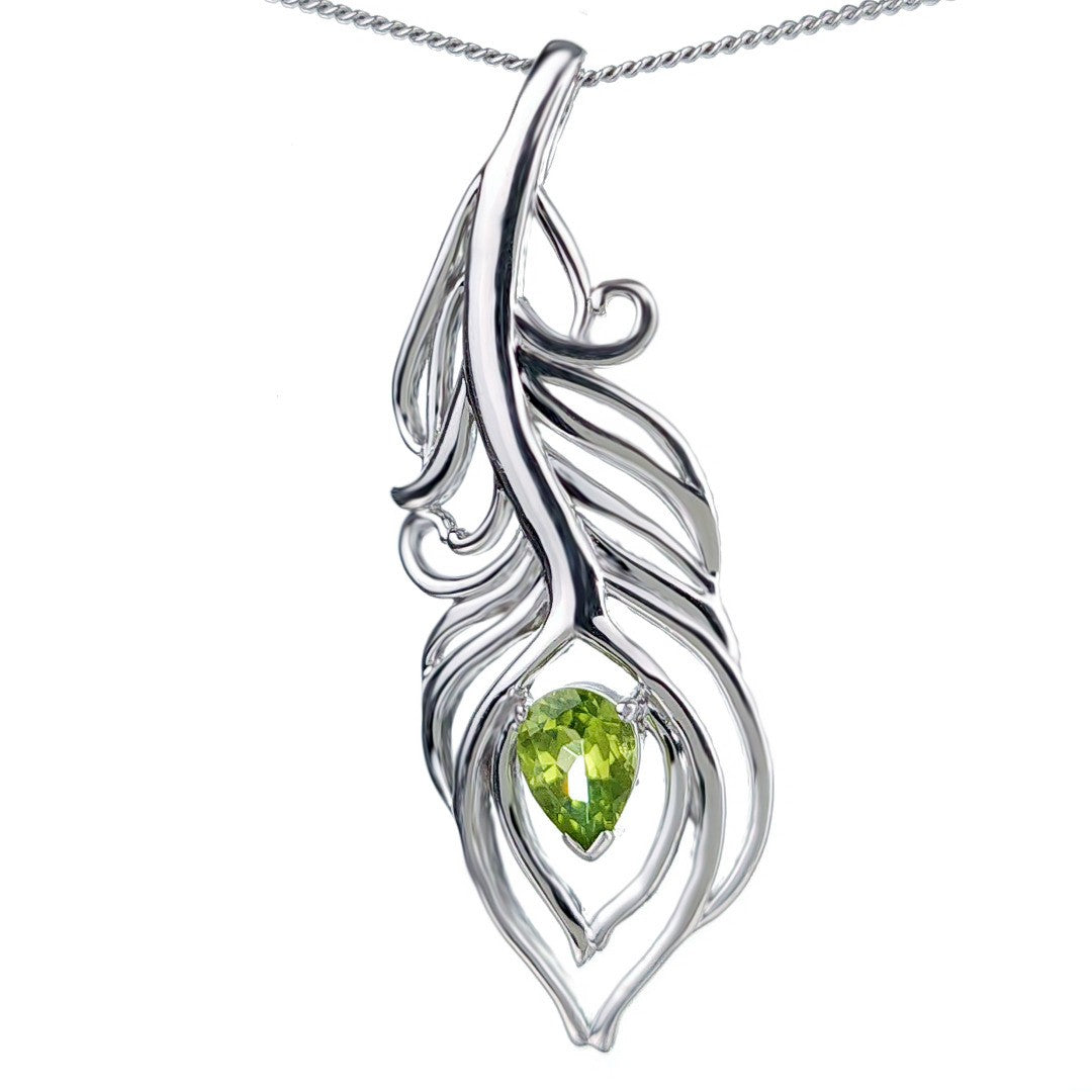 peridot silver pendant necklace