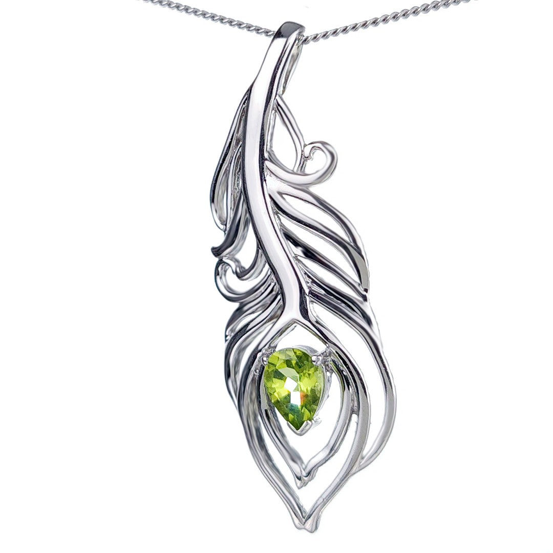 peridot silver pendant necklace image 6