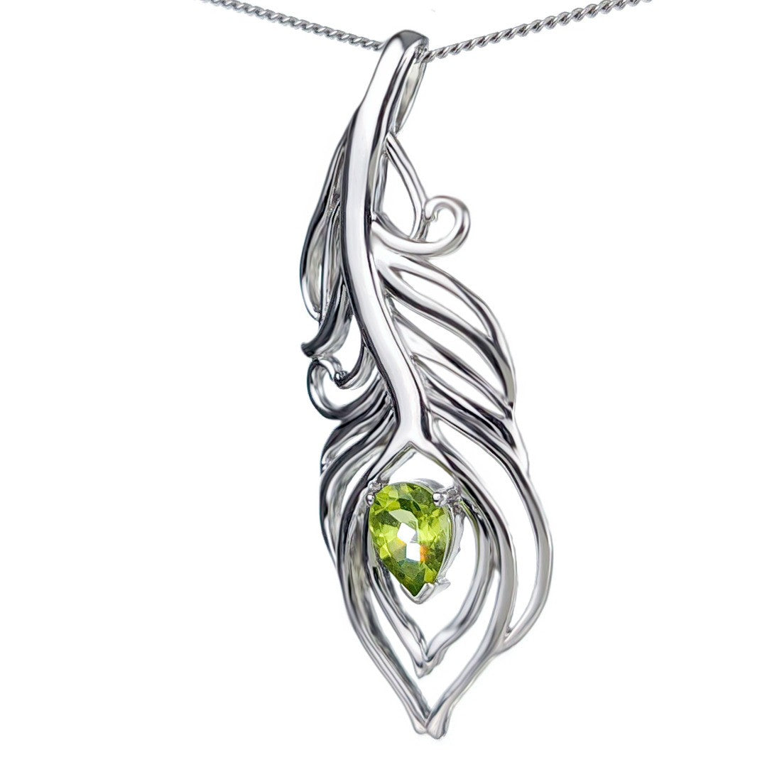 peridot silver pendant necklace image 5