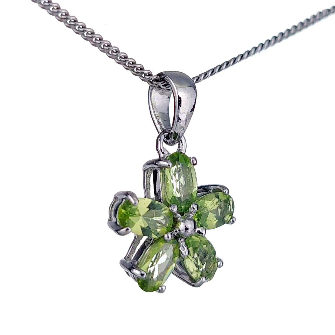 peridot silver pendant necklace image 5