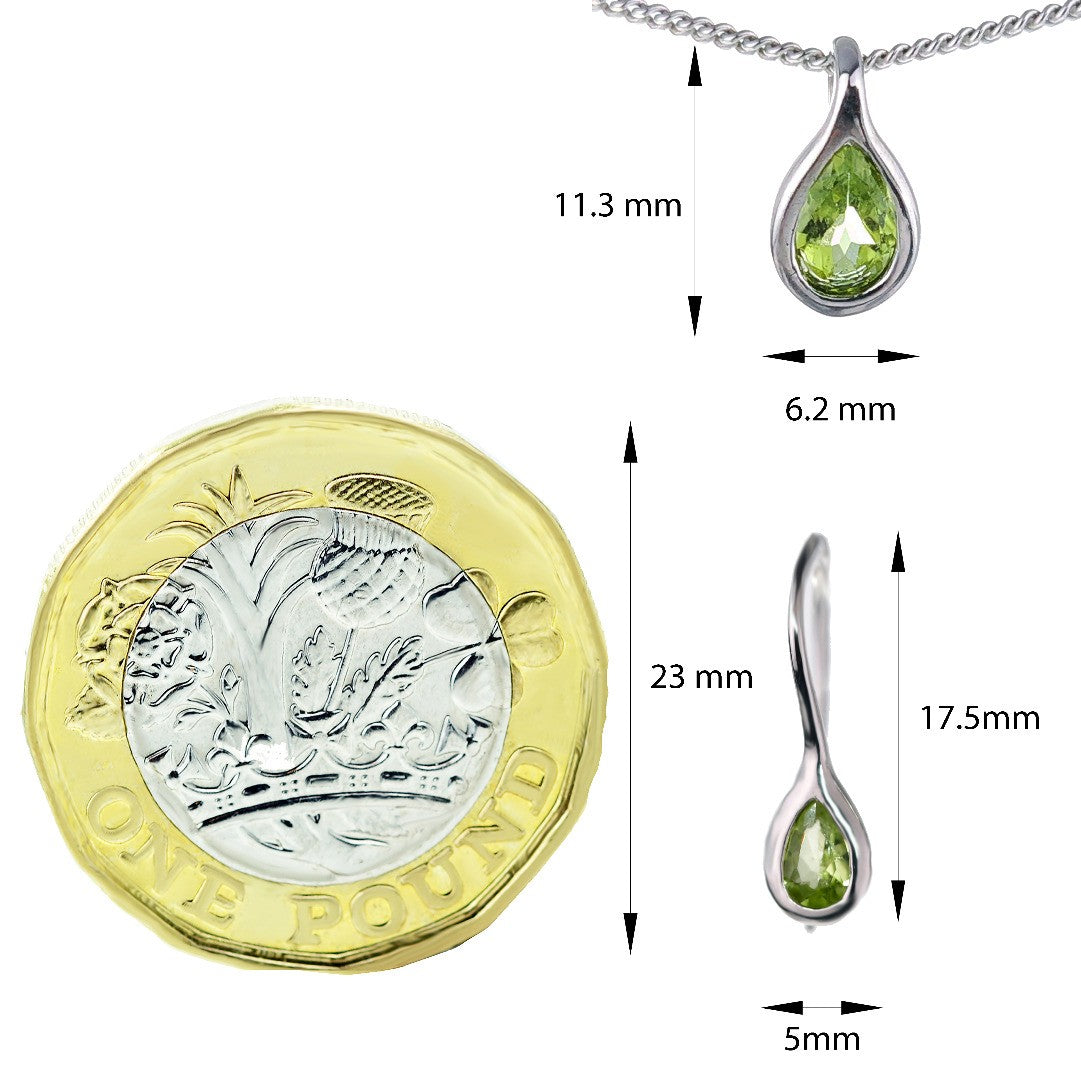 peridot silver pendant necklace image 3