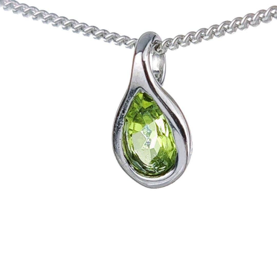 peridot silver pendant necklace image 6