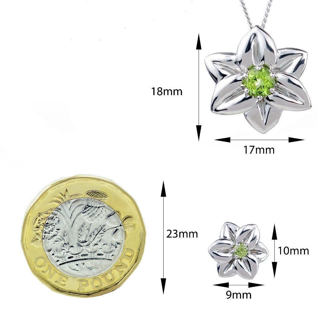 peridot silver necklace image 6