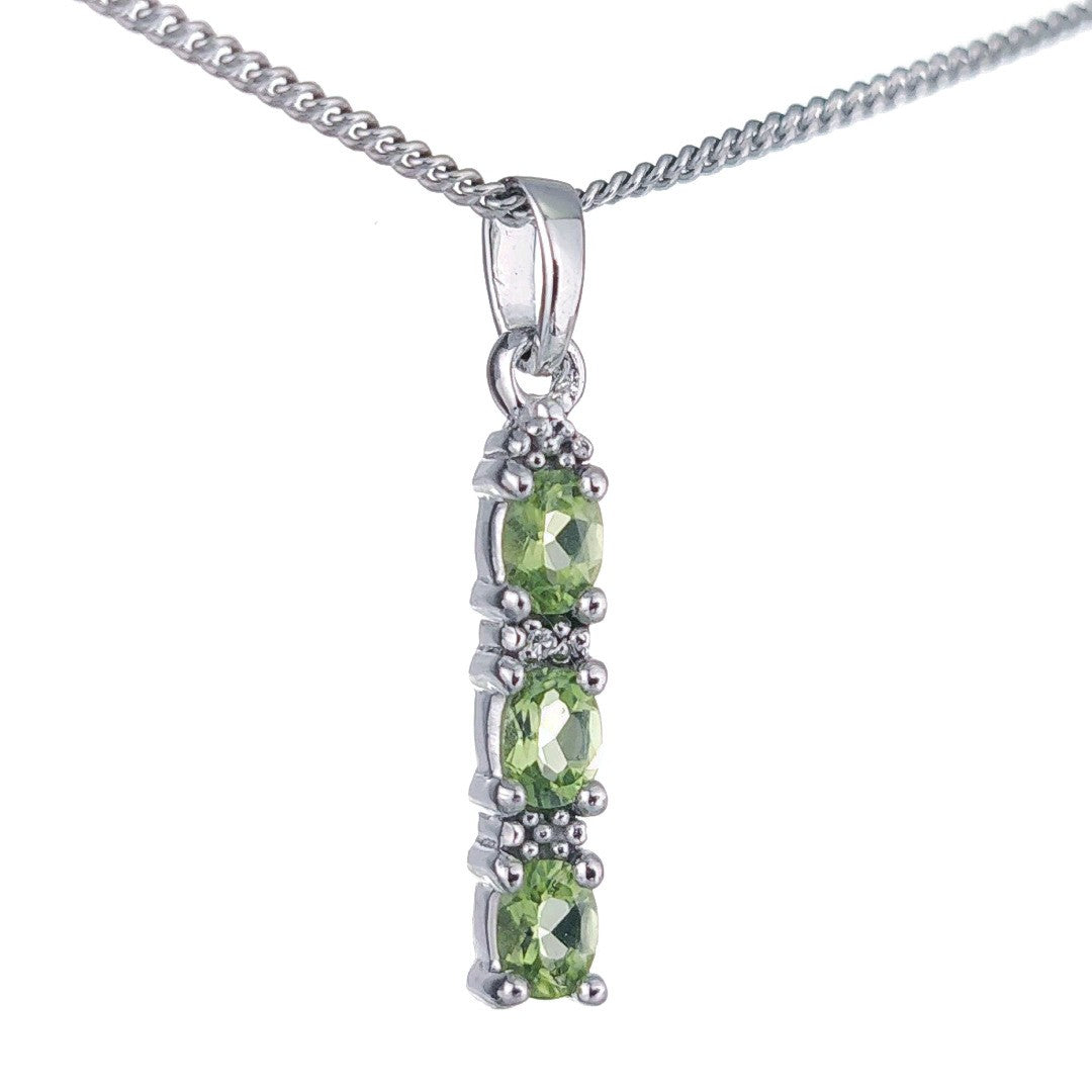 peridot silver pendant necklace image 4