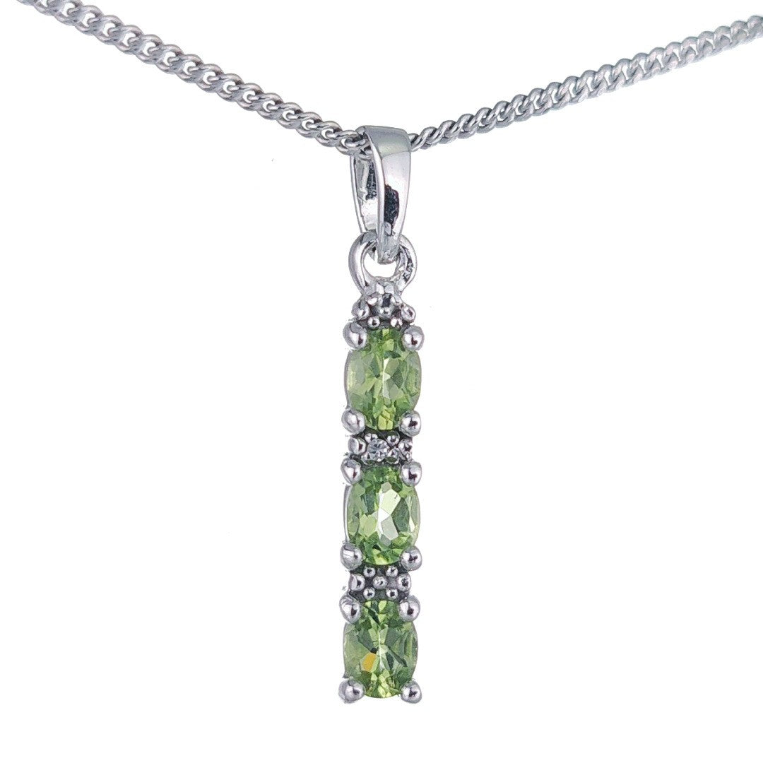 peridot silver pendant necklace image 5