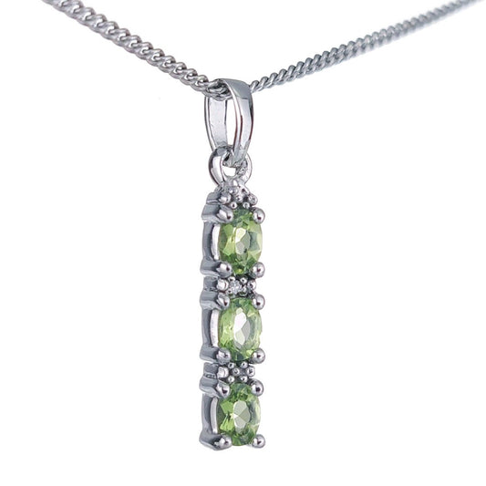 peridot silver pendant necklace image 2