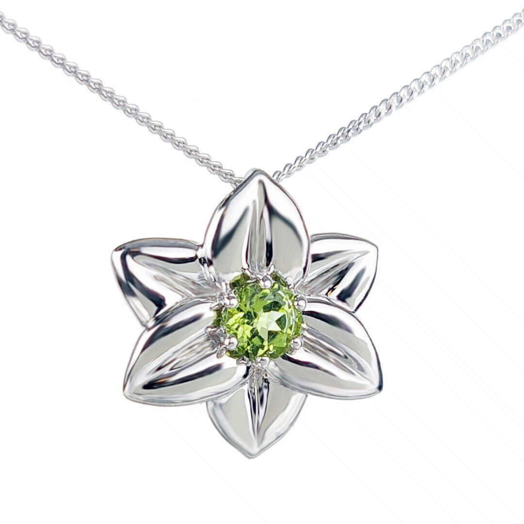 peridot metal pendant