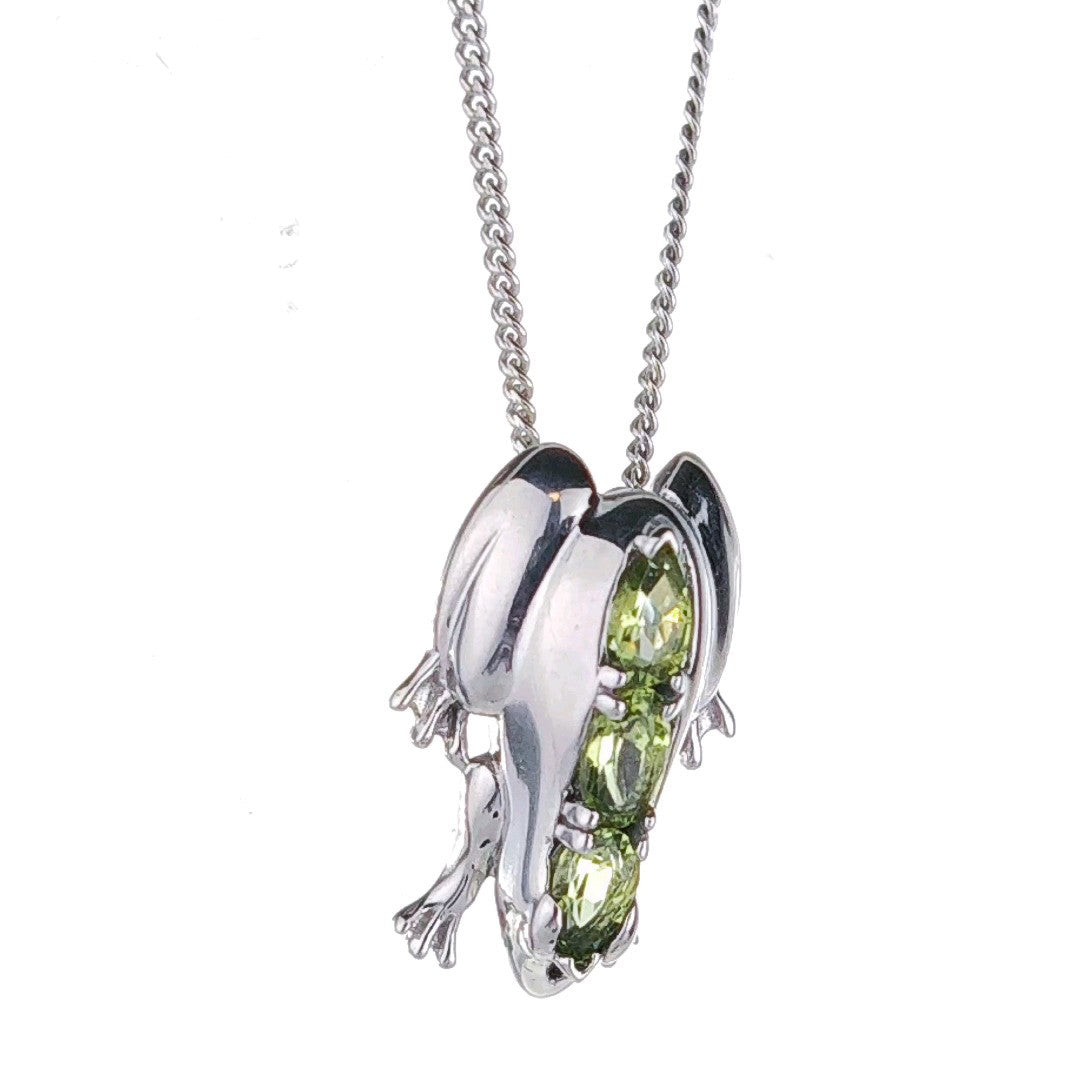 peridot silver necklace image 6