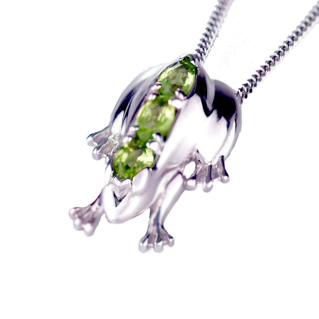 peridot silver necklace image 4