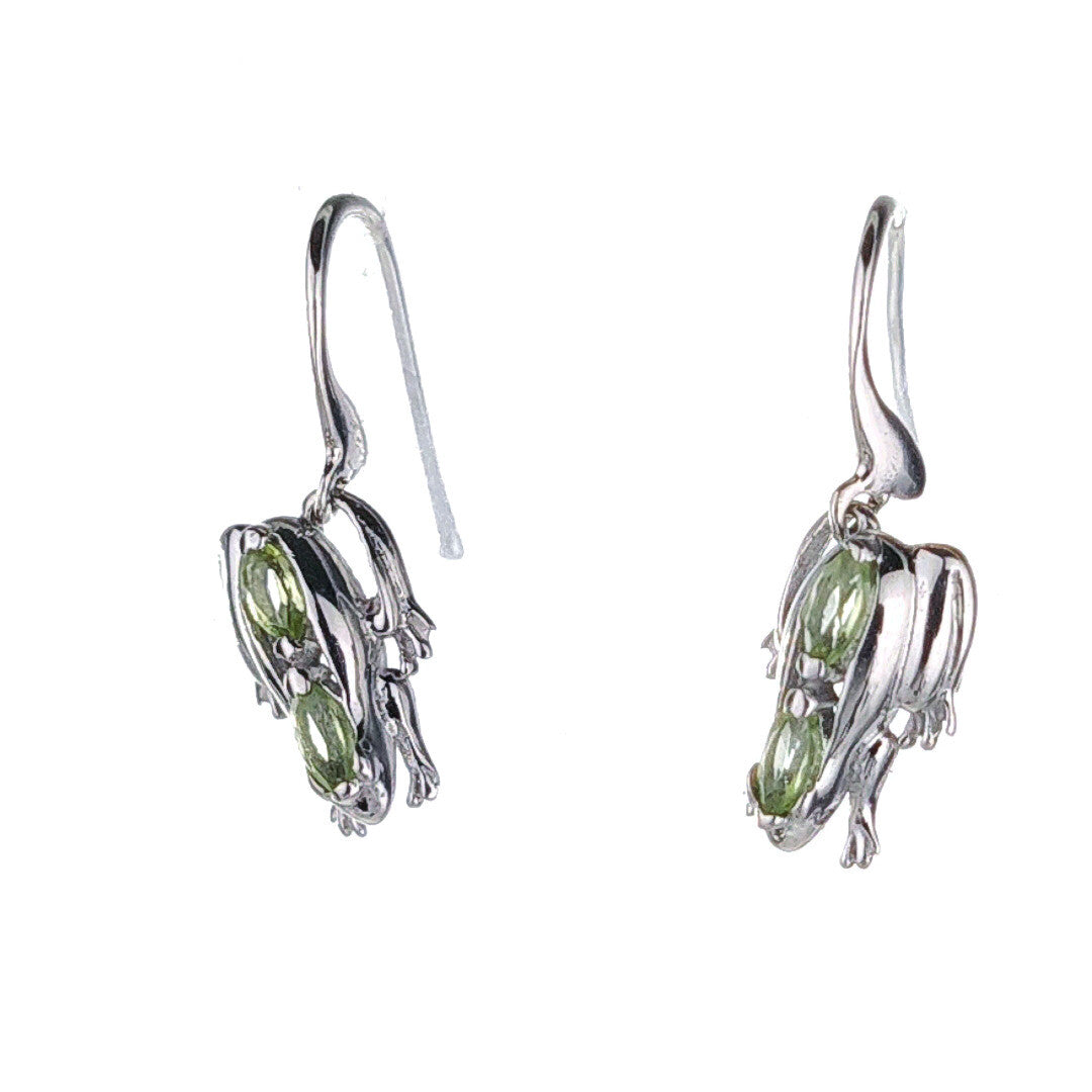 peridot silver dangle earrings image 5