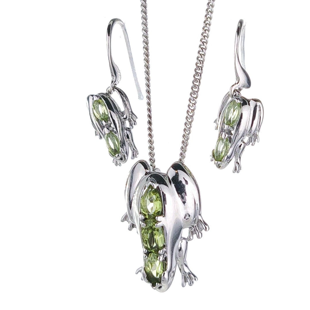 peridot metal dangle earrings image 7