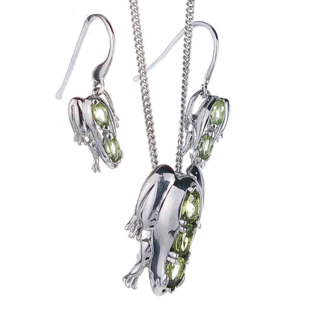 peridot metal dangle earrings image 6