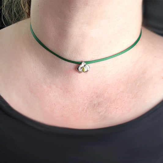 peridot silver pendant necklace image 2