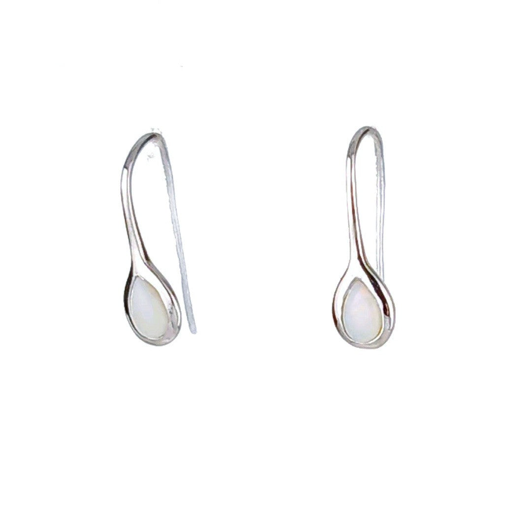 Opal Pear Drop Earrings in Sterling Silver