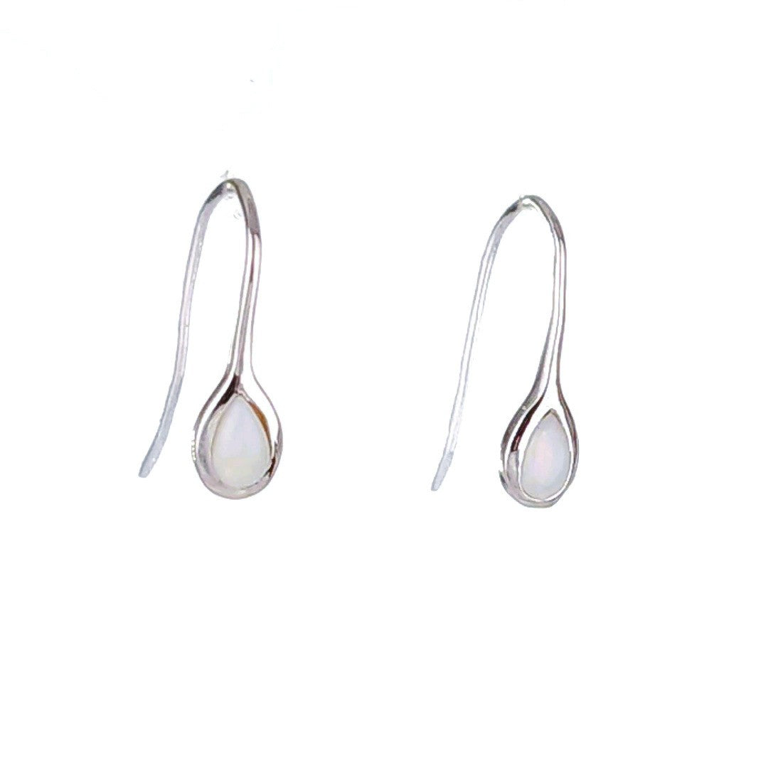 Opal Pear Drop Earrings in Sterling Silver