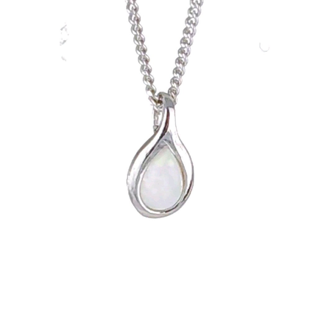 white opal necklace designed in the UK