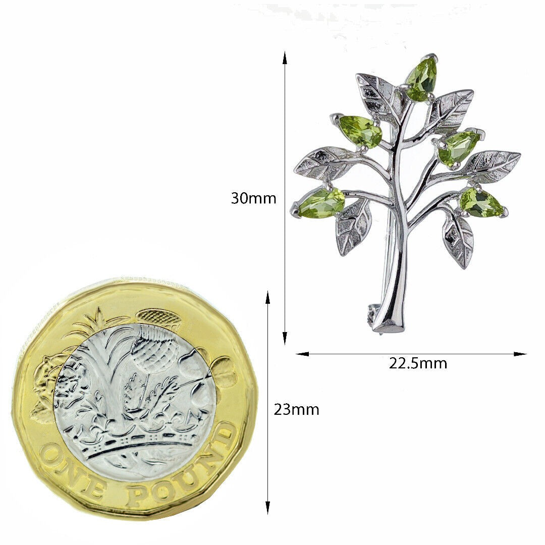 peridot silver brooch image 3