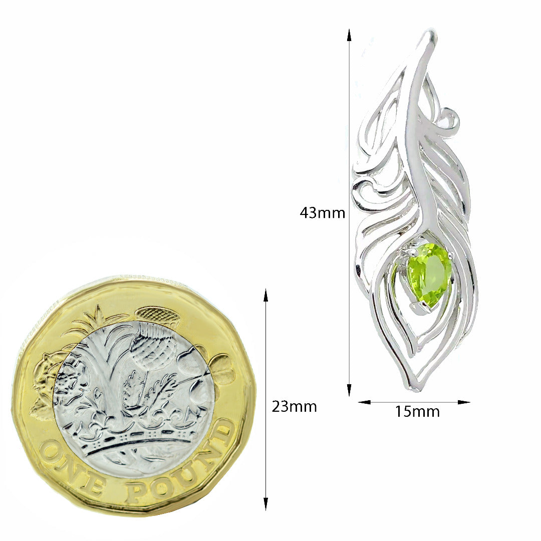 peridot silver brooch image 3