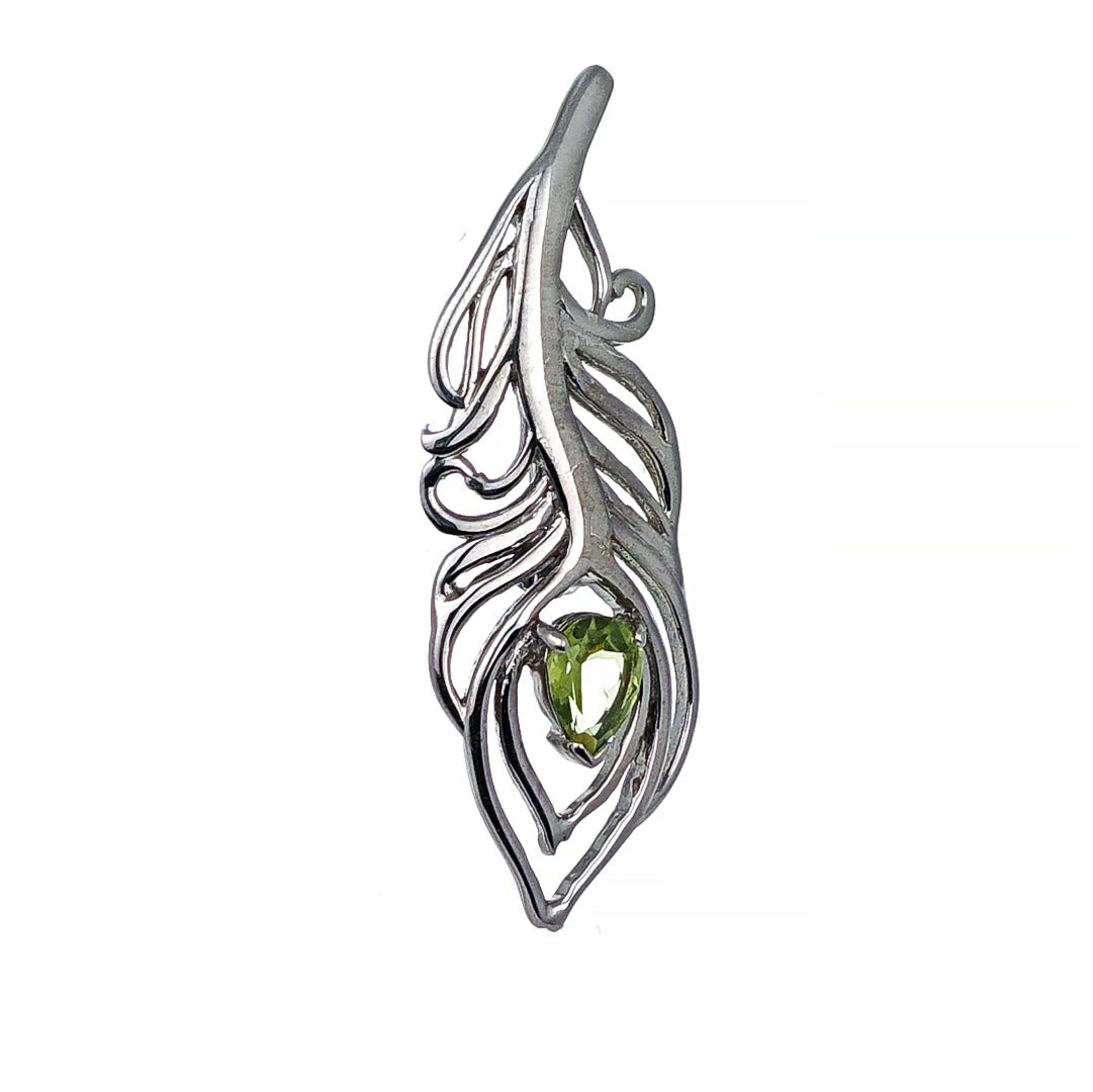 peridot silver brooch image 6