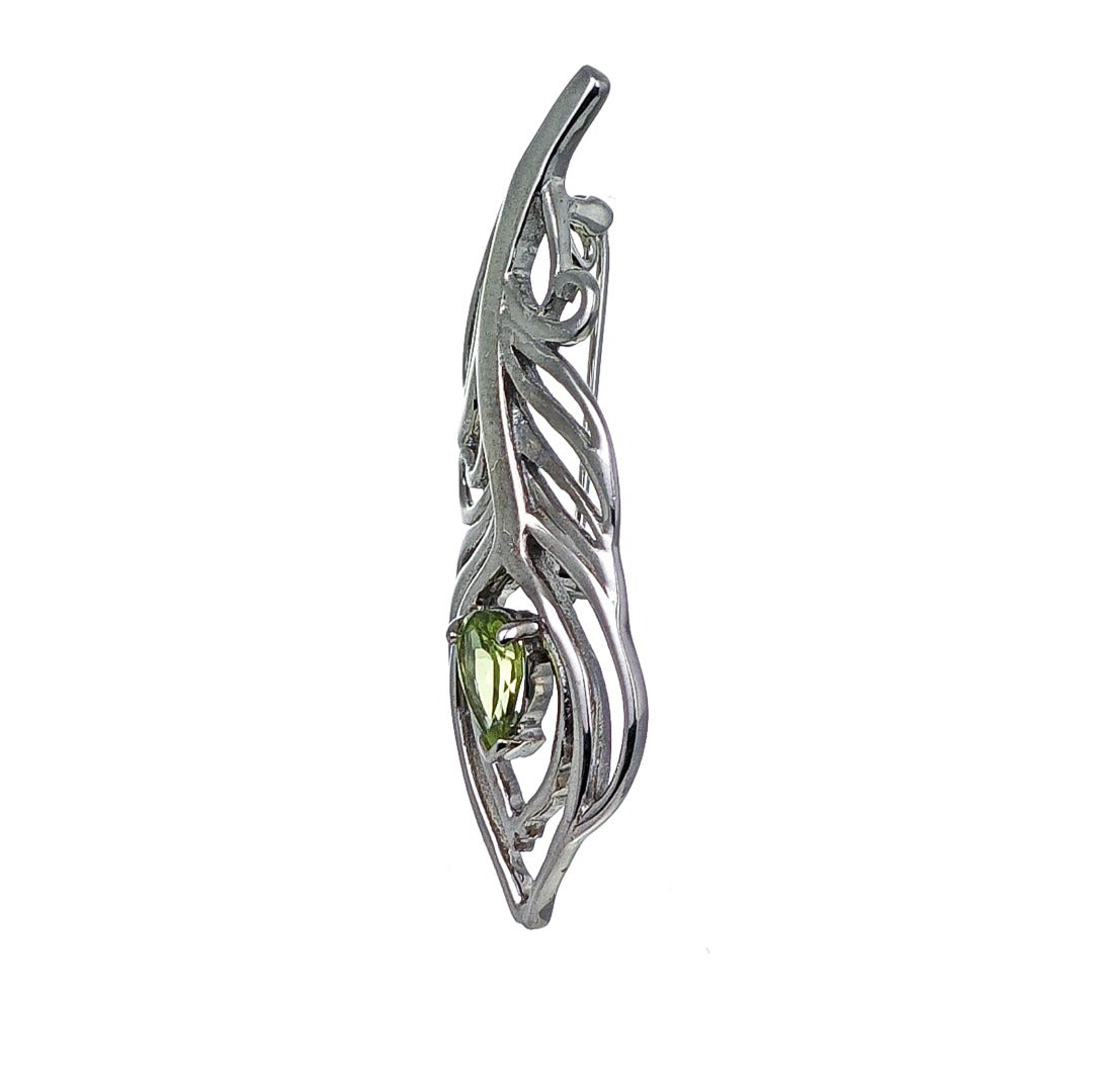 peridot silver brooch image 4
