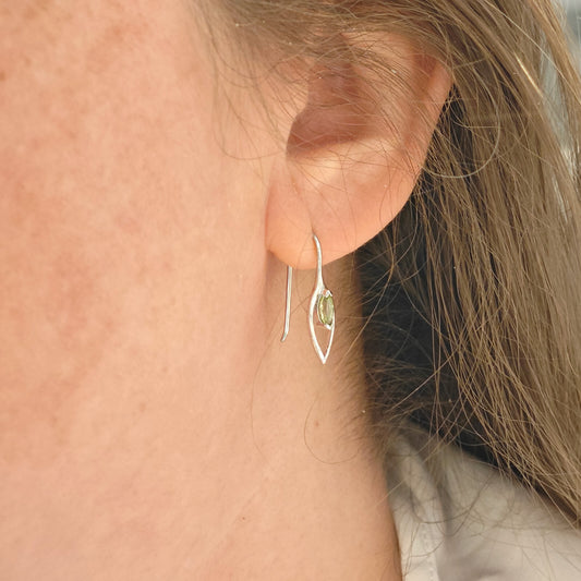 peridot silver dangle earrings image 2