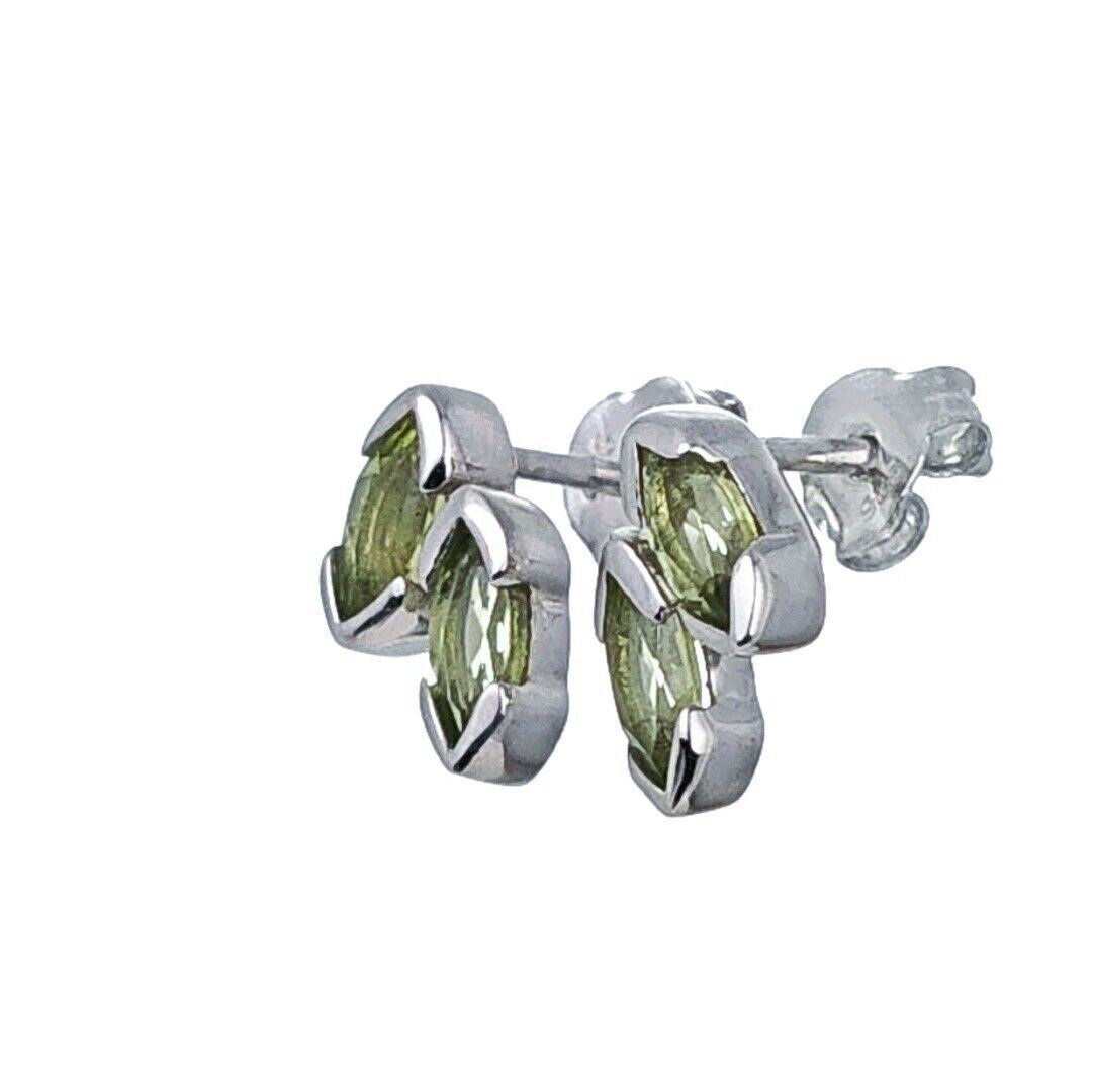 peridot silver stud earrings image 6