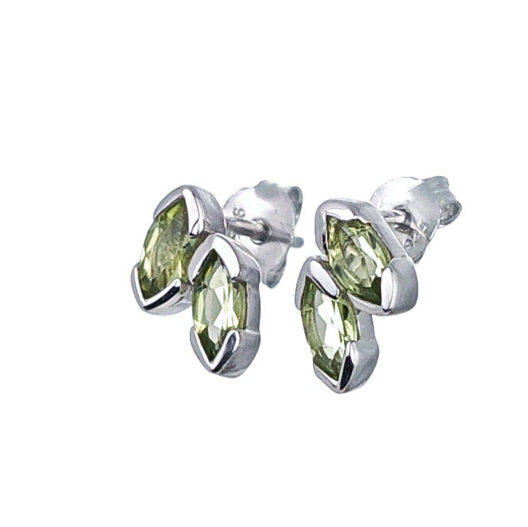 peridot silver stud earrings image 5