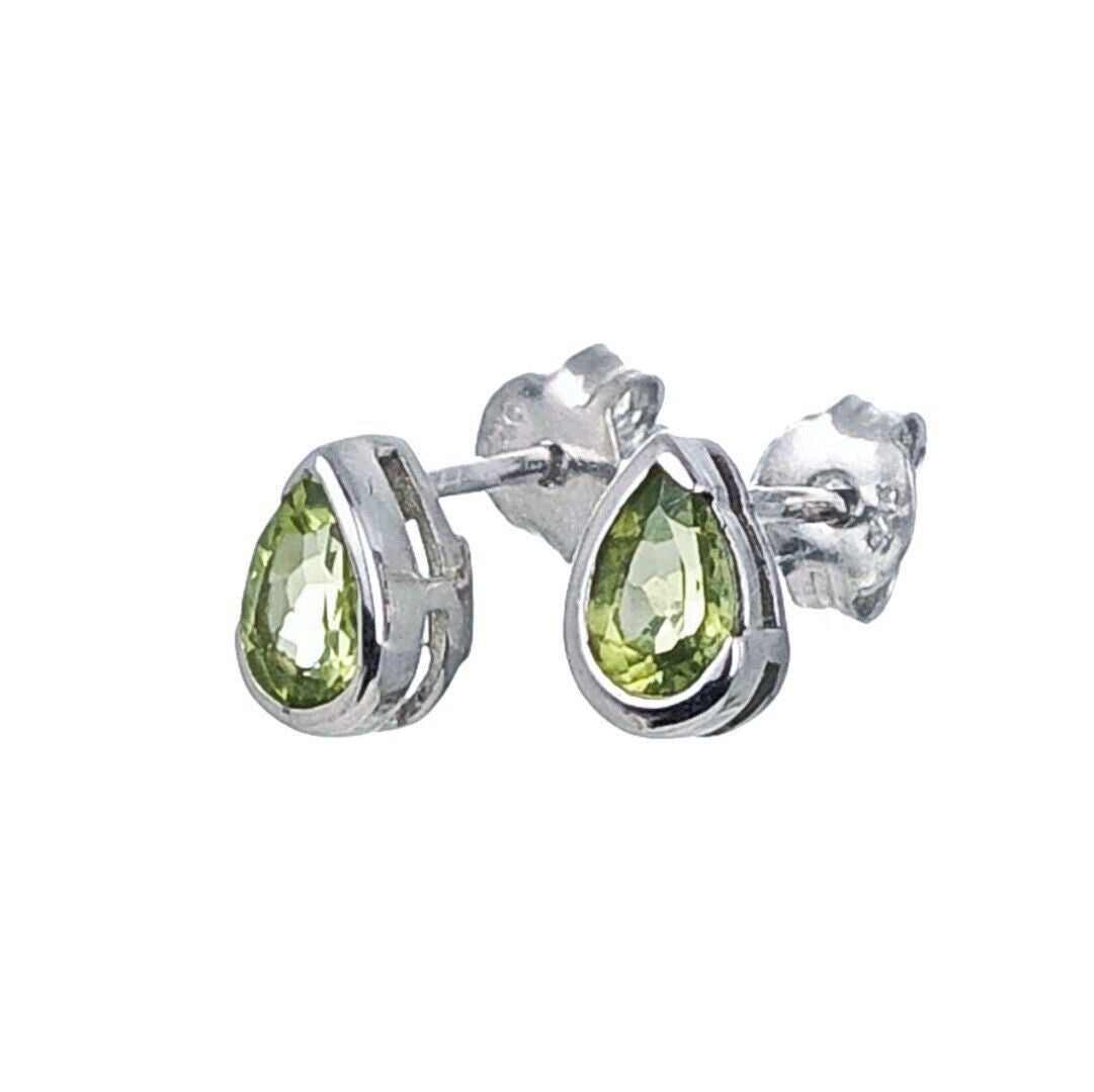 peridot silver stud earrings image 6