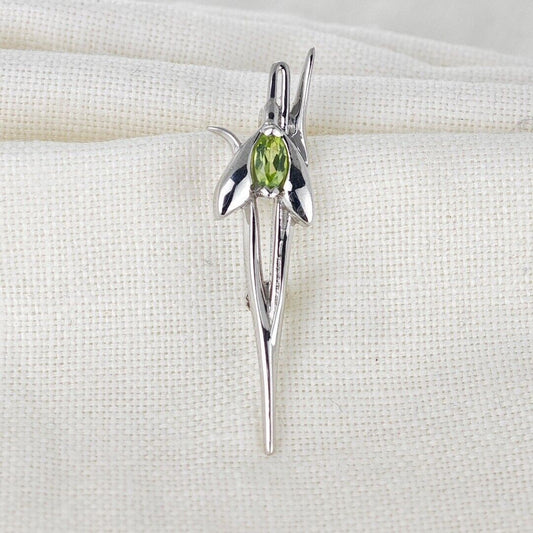 peridot silver brooch image 2