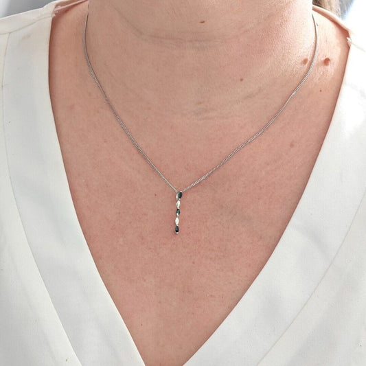 Sapphire Pendant Sterling Silver Infinity Drop