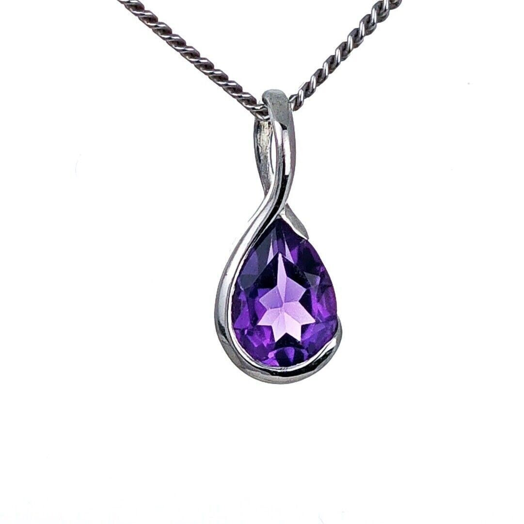 Amethyst Necklace Sterling Silver Infinity Loop