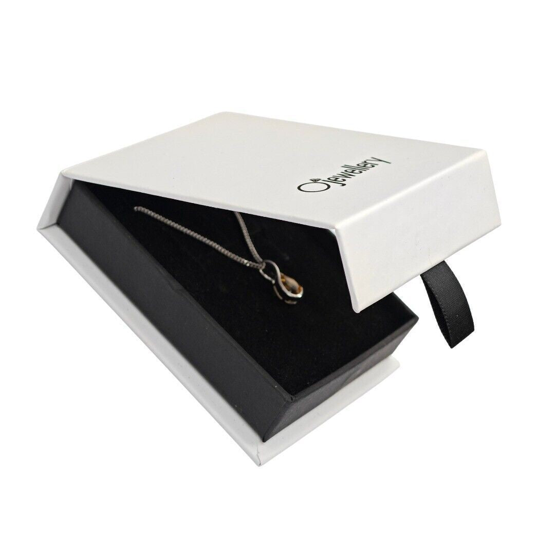Citrine Pendant Sterling Silver Infinity Loop