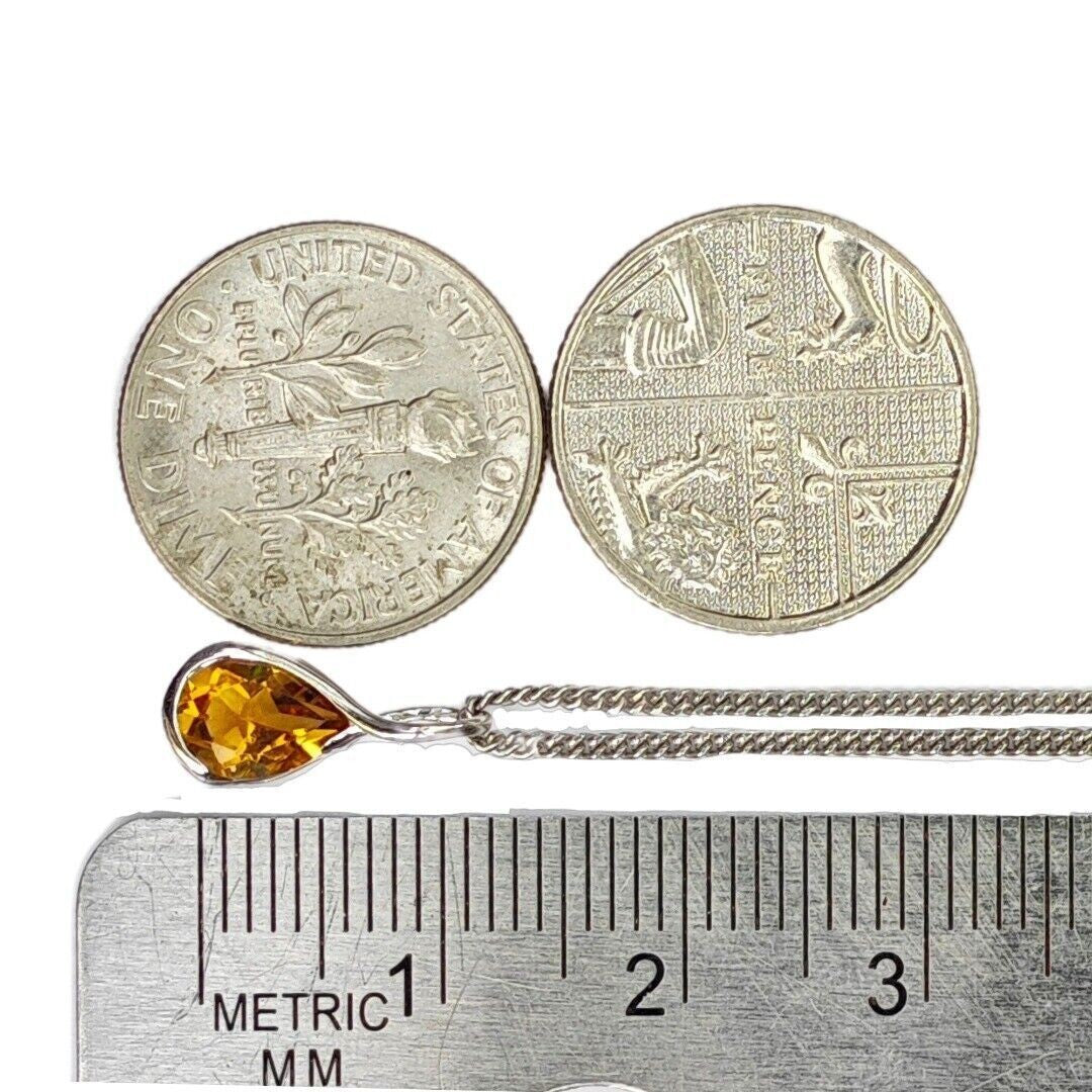Citrine Pendant Sterling Silver Infinity Loop
