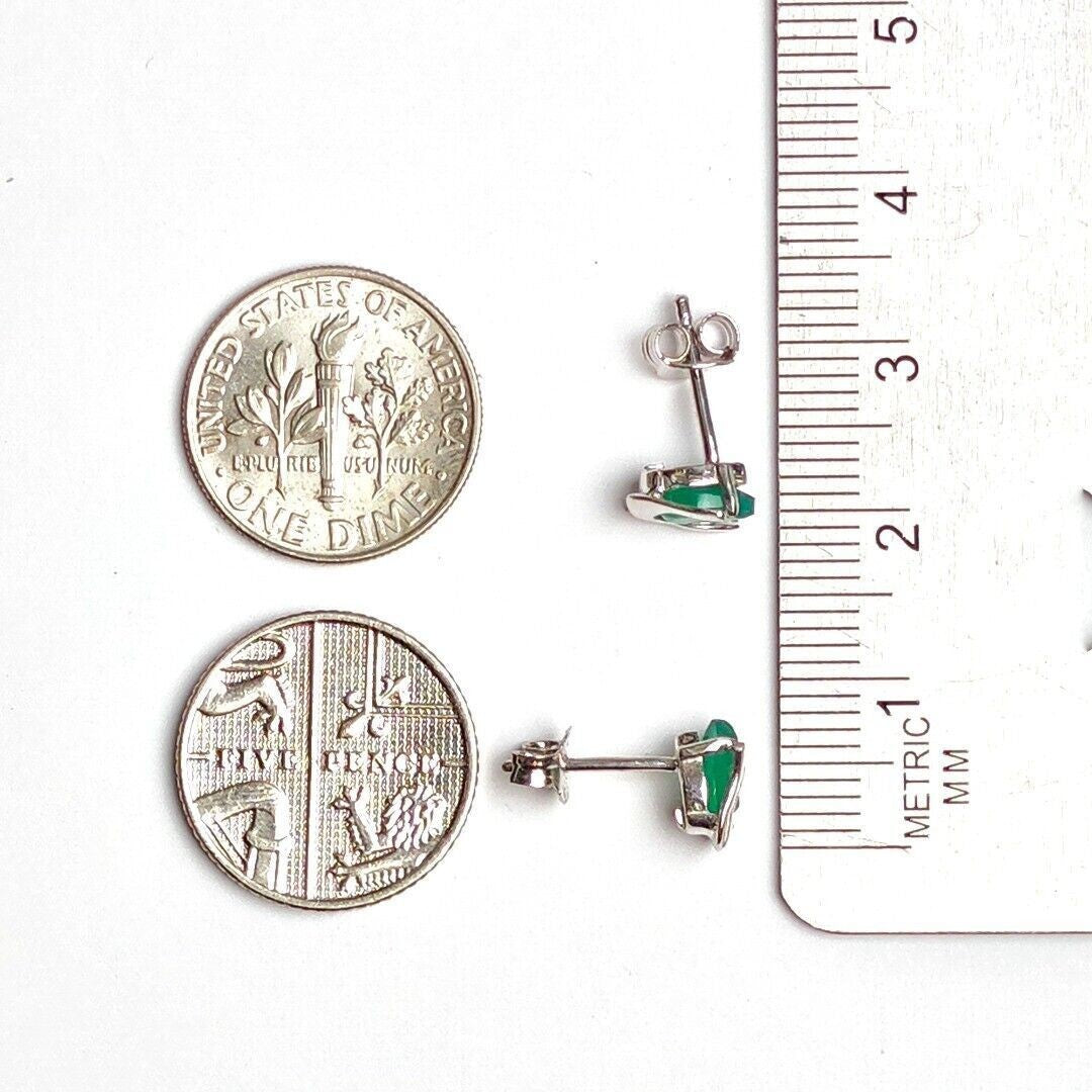Green Onyx Tulip Flower Earrings in Sterling Silver