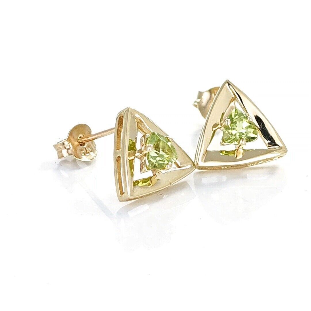 peridot gold stud earrings image 6