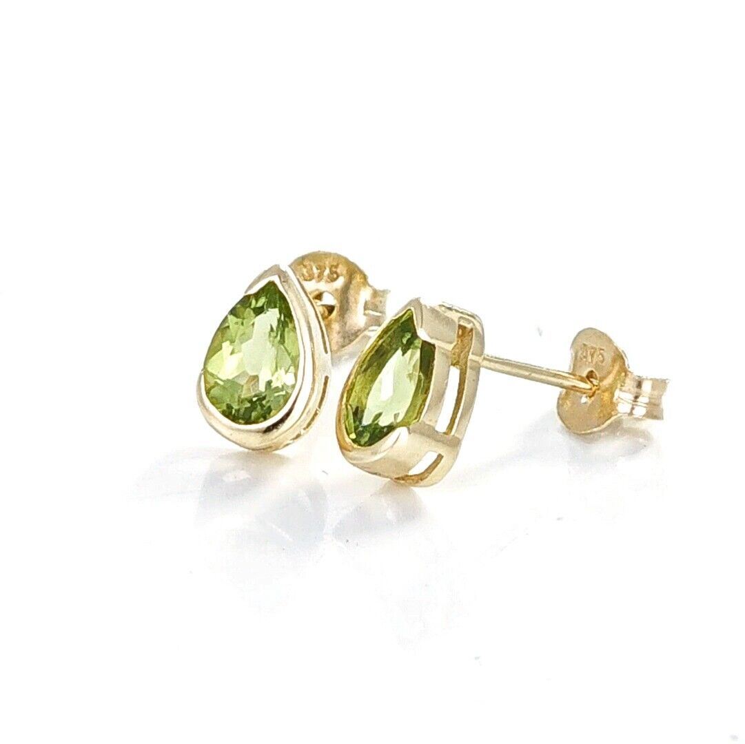 peridot gold stud earrings image 5
